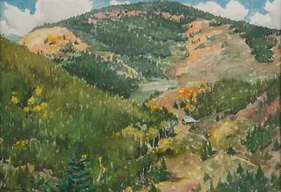 Appraisal: Webb Young American - Mountainscape Watercolor on paper signed at