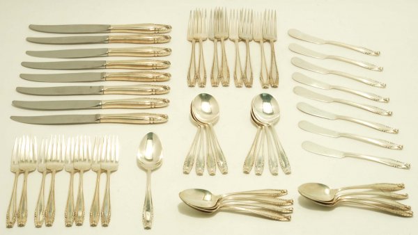 Appraisal: Forty-nine pieces of Wallace Stradivari sterling silver flatware A service