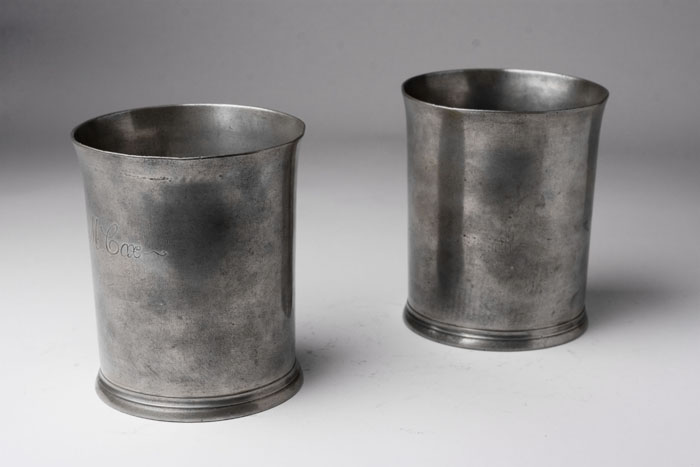 Appraisal: PAIR OF PEWTER BEAKERS JOHN AND THOMAS FASSON LONDON ENGLAND