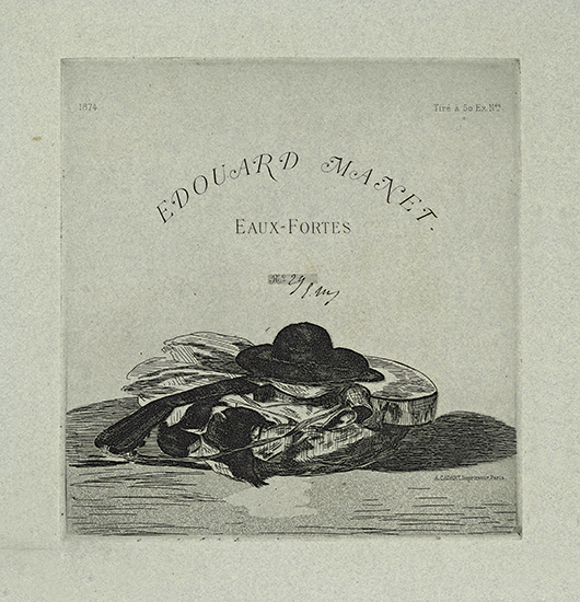 Appraisal: EDOUARD MANET Chapeau et Guitarre Frontispice Etching and aquatint printed