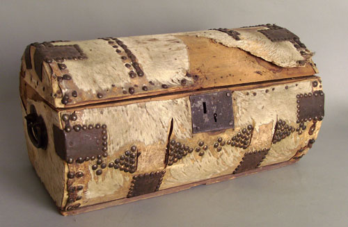 Appraisal: Hide dome lid trunk th c h w