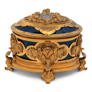 Appraisal: A French Gilt Bronze and Enamel Table Casket th Century