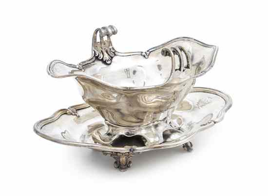 Appraisal: A French Silver Sauce Boat Debain Paris early th century