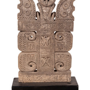 Appraisal: An Asian Relief Carved Stone Stele Height inches Property from