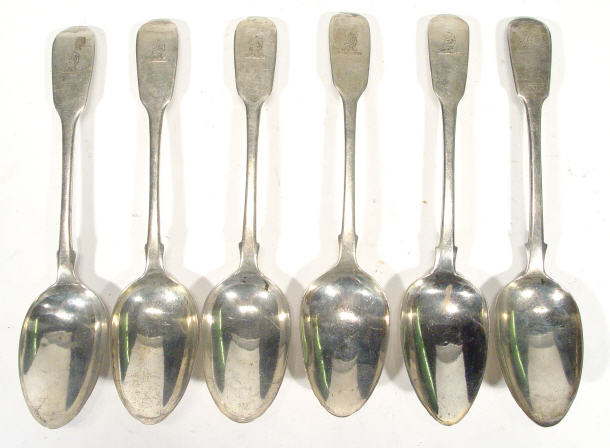 Appraisal: Six Victorian and Georgian silver tablespoons various London dates