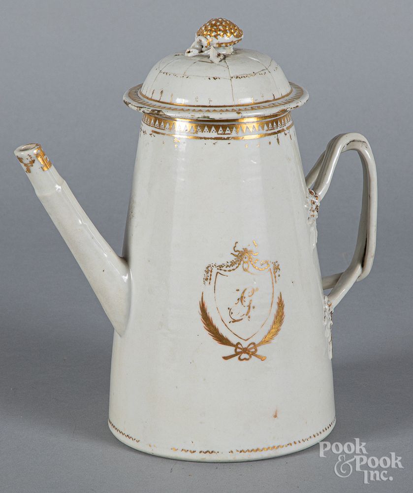 Appraisal: Chinese export porcelain light house coffee pot Chinese export porcelain