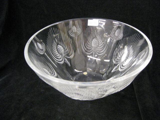 Appraisal: Lalique Crystal Bowl scarce floral pattern frosted diameter deep signed