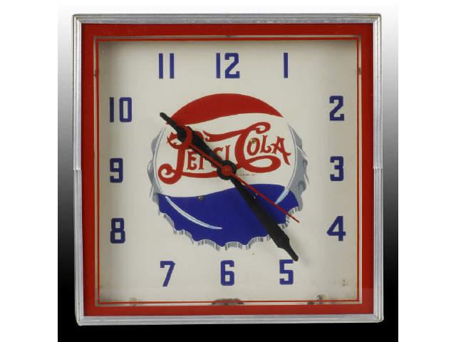 Appraisal: Pepsi-Cola Neon Advertising Clock Description s Nice clean example with