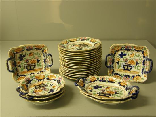 Appraisal: Stone China dessert service in the Imari palette th century