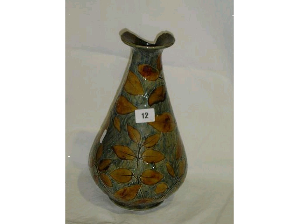 Appraisal: A Royal Doulton vase of tapering form with impressed and