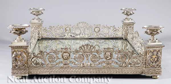 Appraisal: A William IV Silverplate Surtout-du-Table th c with urn finials