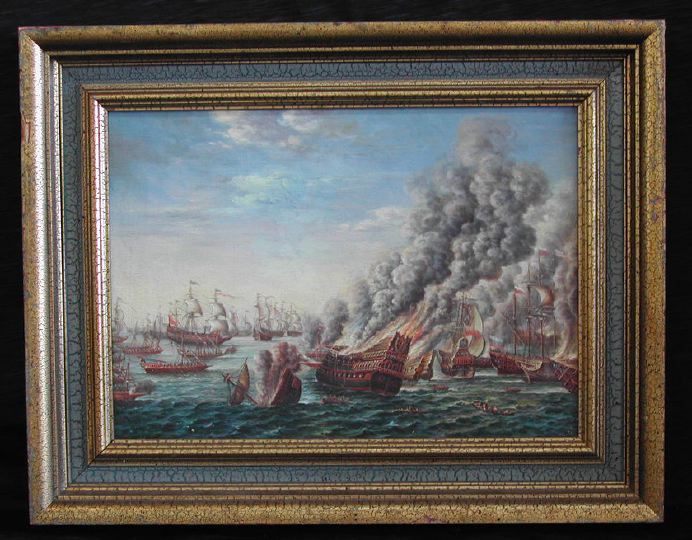 Appraisal: Continental School Early th Century Battle at Sea oil on