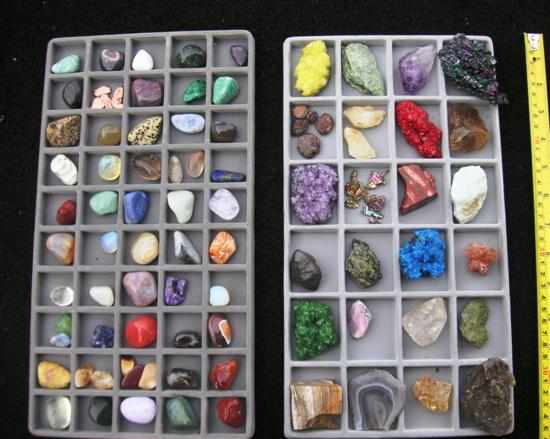 Appraisal: FIFTY GEMSTONE TRAY AND THIRTY CRYSTAL SPECIMANS