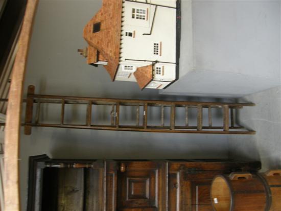 Appraisal: Early th Century set of oak library ladders h in