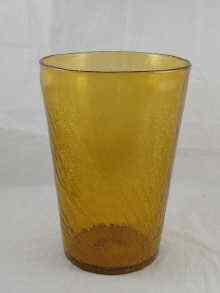 Appraisal: A large tapered amber glass vase with crizelled effect cm