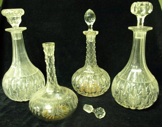 Appraisal: A decanter with faceted neck and thumb pressed decoration cm