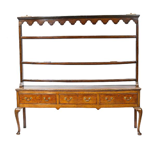 Appraisal: A Queen Anne oak dresser first quarter th century The