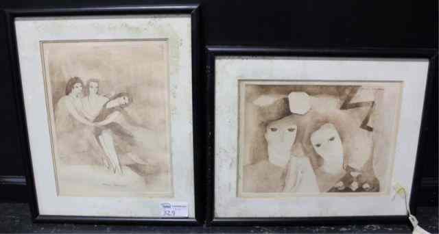 Appraisal: Pair of Marie Laurencin Etchings Signed in the plate only