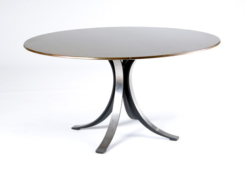 Appraisal: OSVALDO BORSANI TECNO Pedestal dining table with wood top over