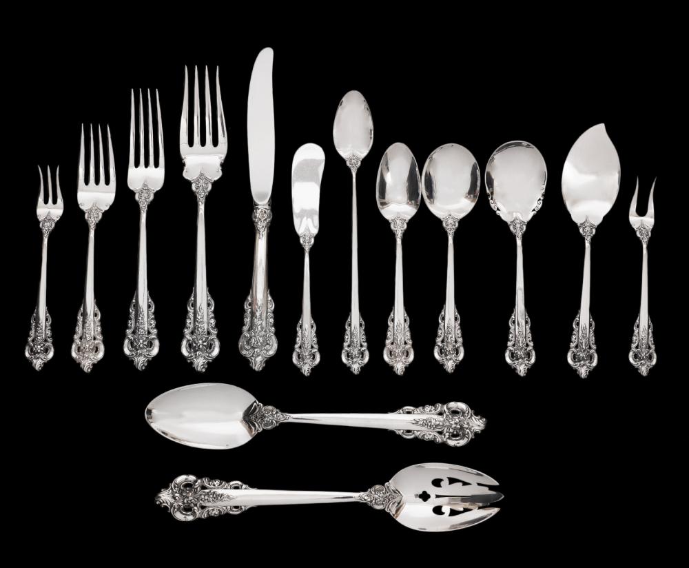 Appraisal: PC WALLACE GRAND BAROQUE STERLING FLATWARE pieces of Wallace Grand