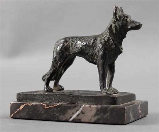 Appraisal: Paul Edouard Dreux French - German Shepherd bronze dark green