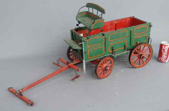 Appraisal: C 's painted child's toy buckboard wagon