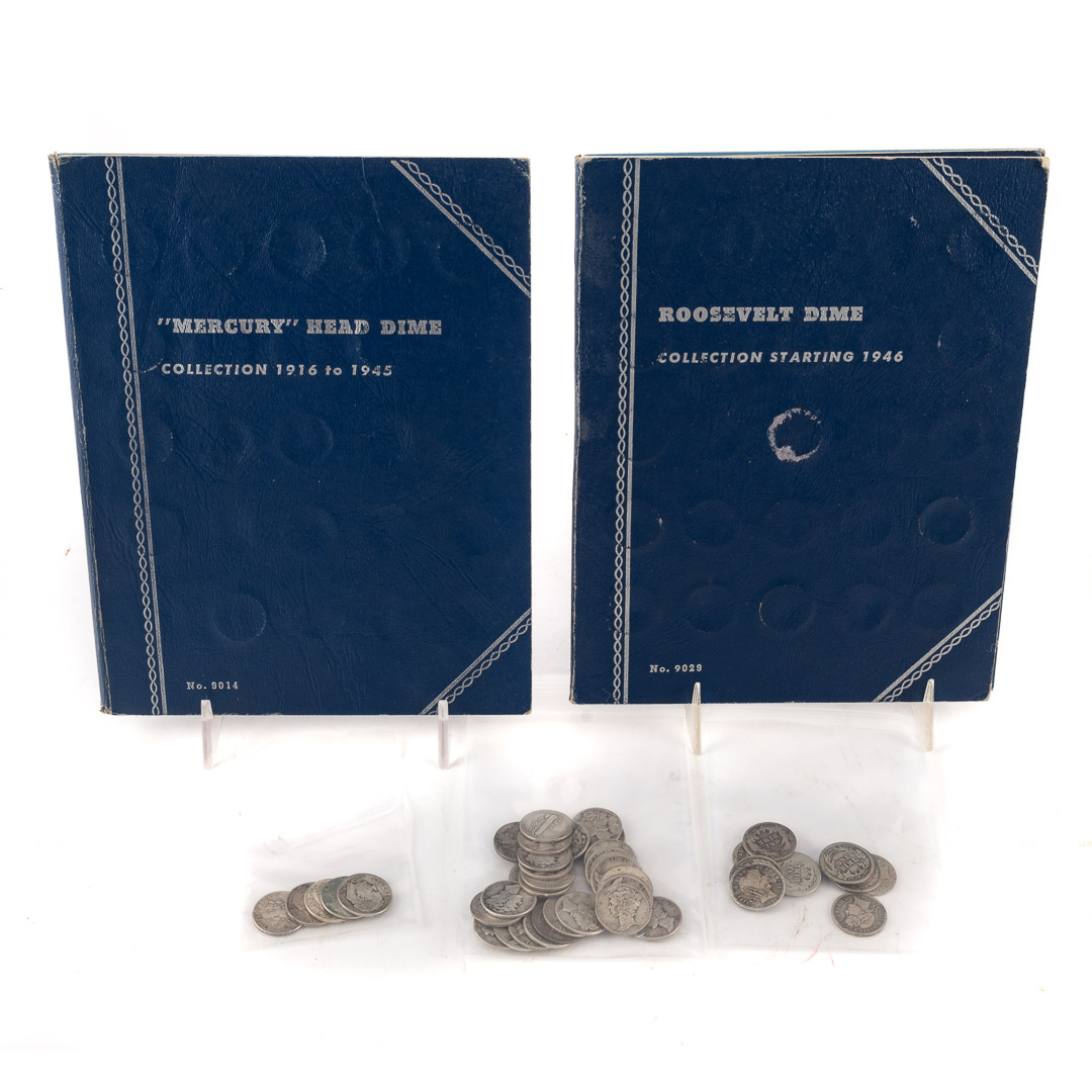 Appraisal: US US Silver Dimes - face Mercury Dimes in folder