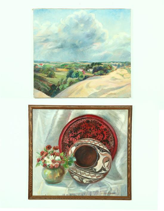 Appraisal: TWO PAINTINGS BY CHRISTINA ACKERMAN HOERMAN CALIFORNIA ILLINOIS - Oil