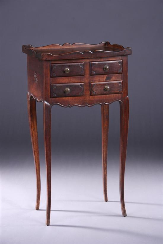 Appraisal: CONTINENTAL PROVINCIAL FRUITWOOD PETITE SIDE TABLE Early th century with