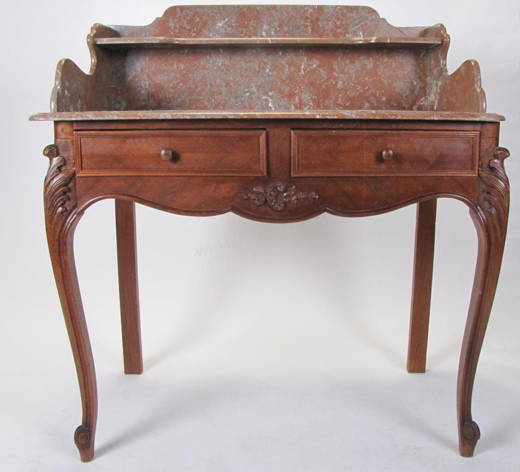 Appraisal: A lady's writing desk French continental style marble top with