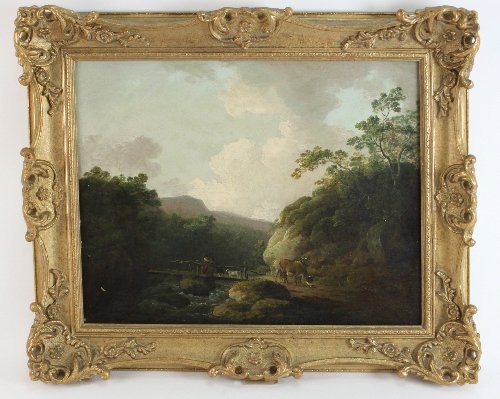 Appraisal: Manner of Julius Caesar Ibbetson Pastoral Scene with Figures on