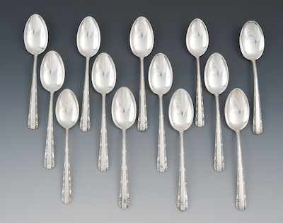 Appraisal: Twelve Sterling Silver Tea Spoons Candlelight Pattern by Towle ca