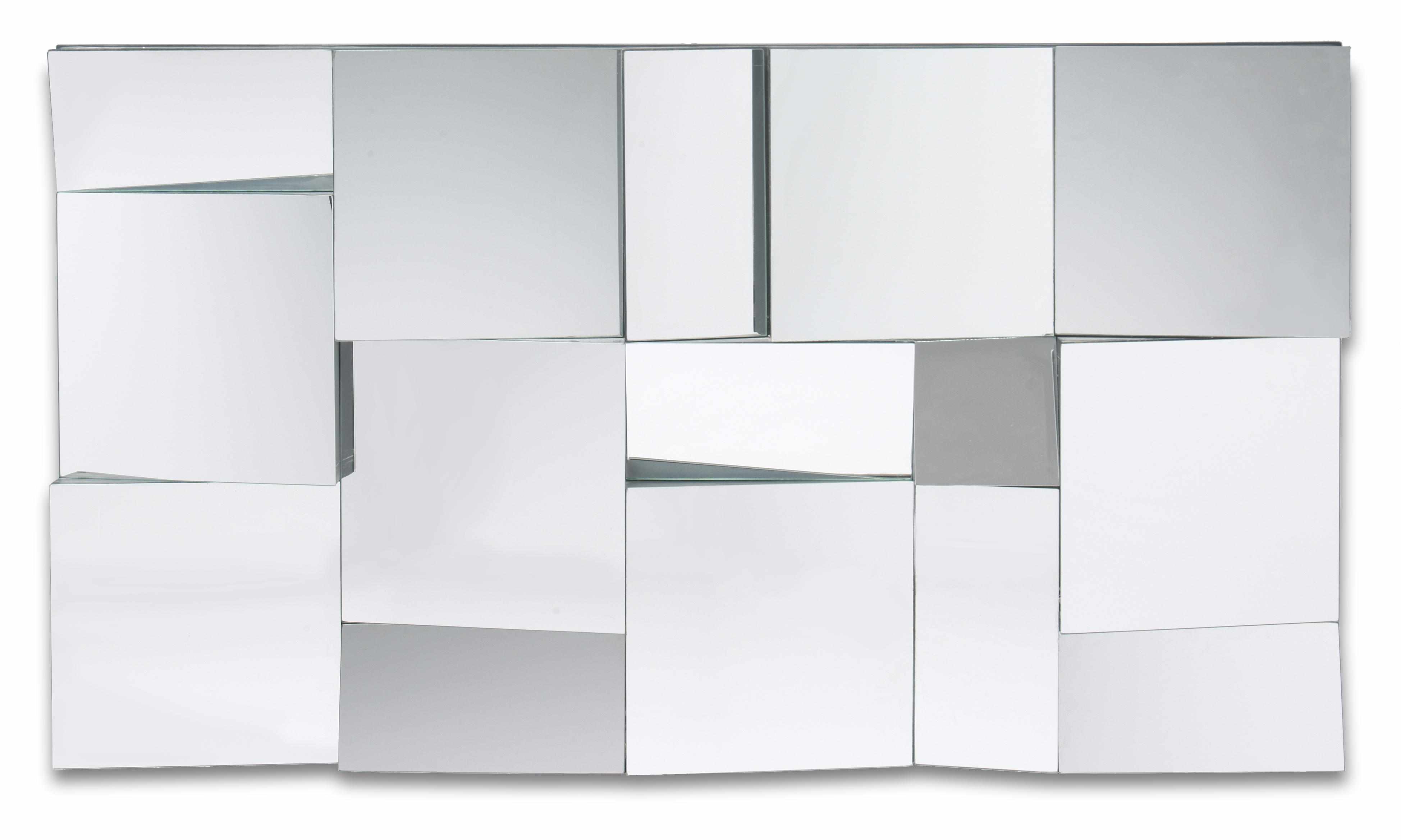 Appraisal: A Contemporary faceted glass mirror height in width in depth