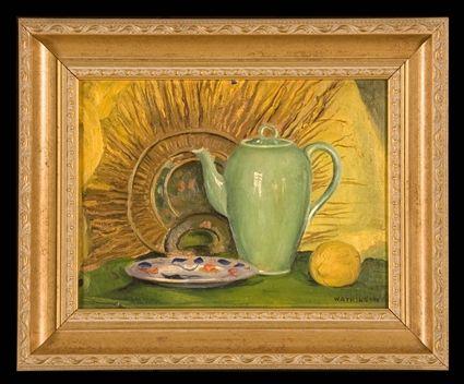 Appraisal: W REGINALD WATKINS STILL LIFE Oil on artistboard x in