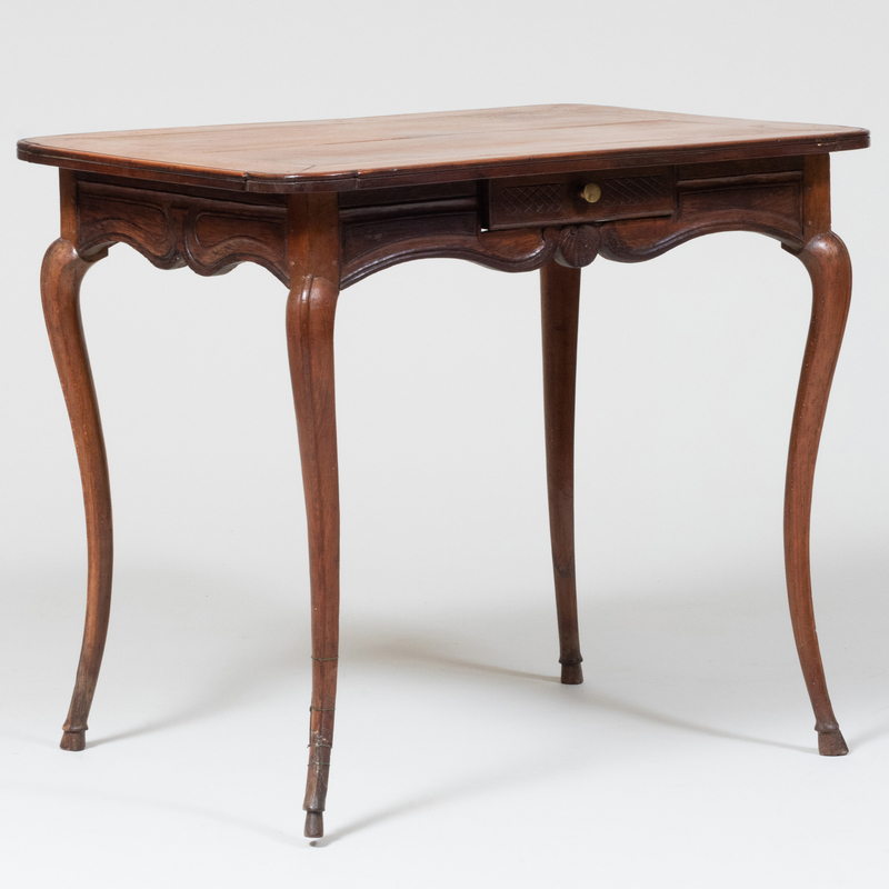 Appraisal: Louis XV Style Provincial Fruitwood Side Table x x in