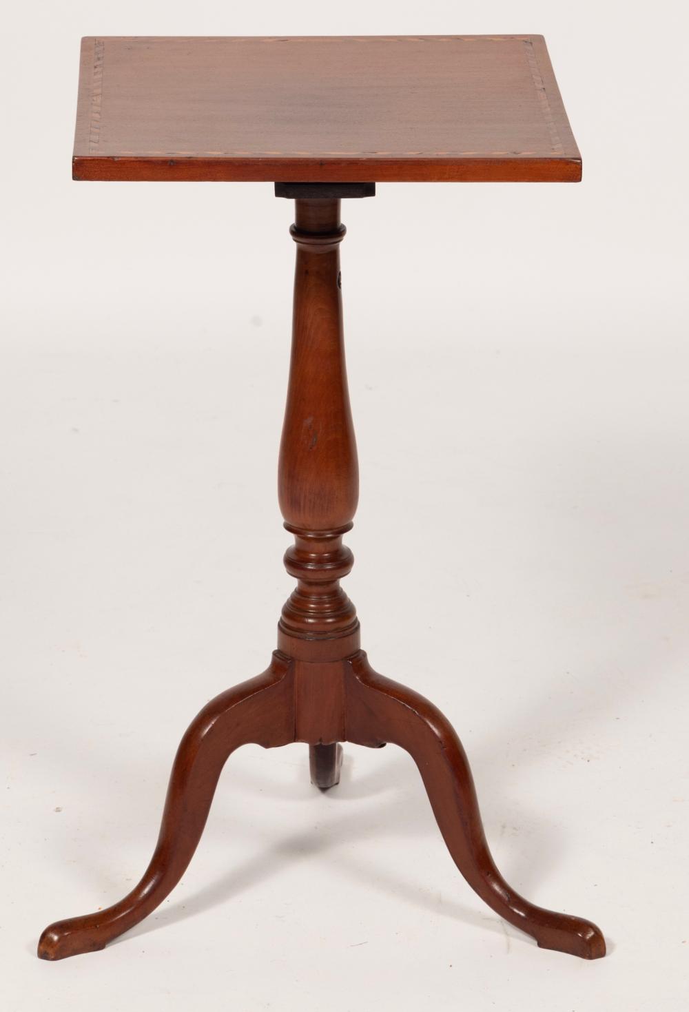 Appraisal: FEDERAL CANDLESTAND CONNECTICUT TH CENTURY HEIGHT TOP X FEDERAL CANDLESTAND