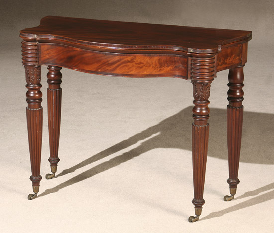 Appraisal: Federal Crossbanded Mahogany Fold-Top Card Table North Shore Massachusetts Possibly