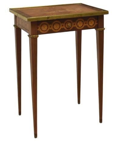 Appraisal: Continental mahogany and marquetry side table th c top inlaid