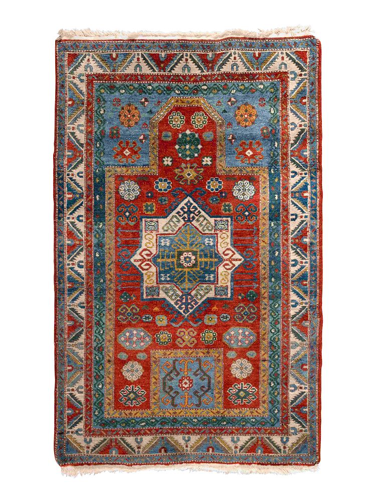 Appraisal: A Fachralo Kazakh Wool Prayer Rug A Fachralo Kazakh Wool