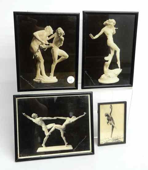 Appraisal: Lot four vintage photos sculptures signed ''Harriet W Frishmuth