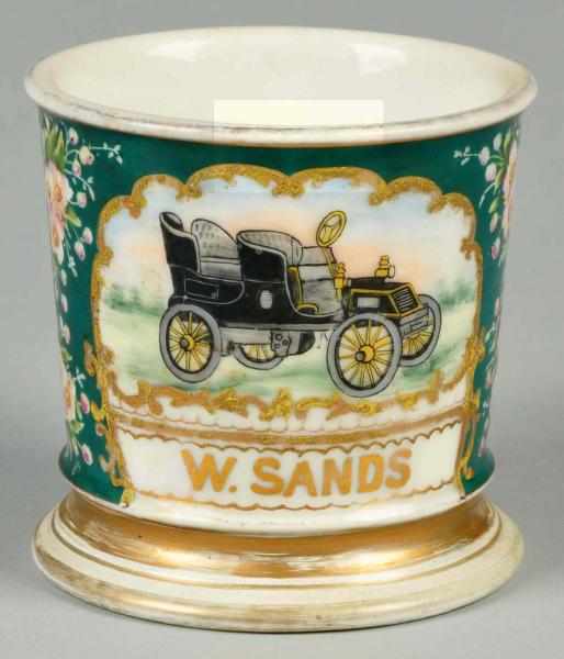 Appraisal: Open Touring Car Shaving Mug Description Gilt name W Sands