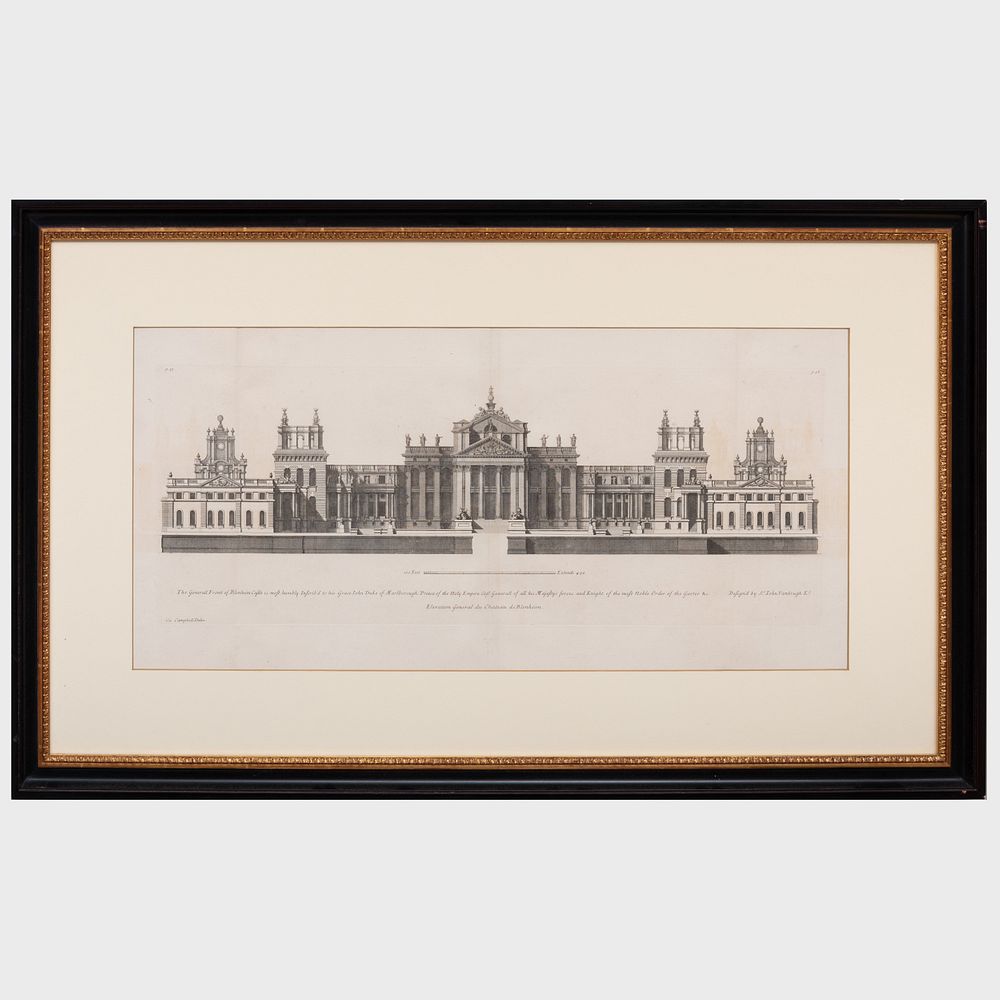 Appraisal: English School The General Front of Blenheim Castle Engraving in