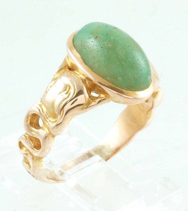 Appraisal: Art Nouveau ring in approximately K yellow gold Cast setting