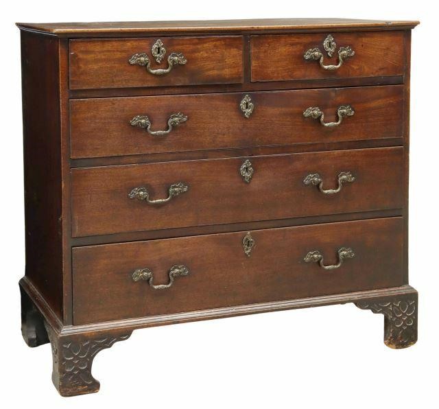 Appraisal: English Georgian period mahogany chest of drawers late th c