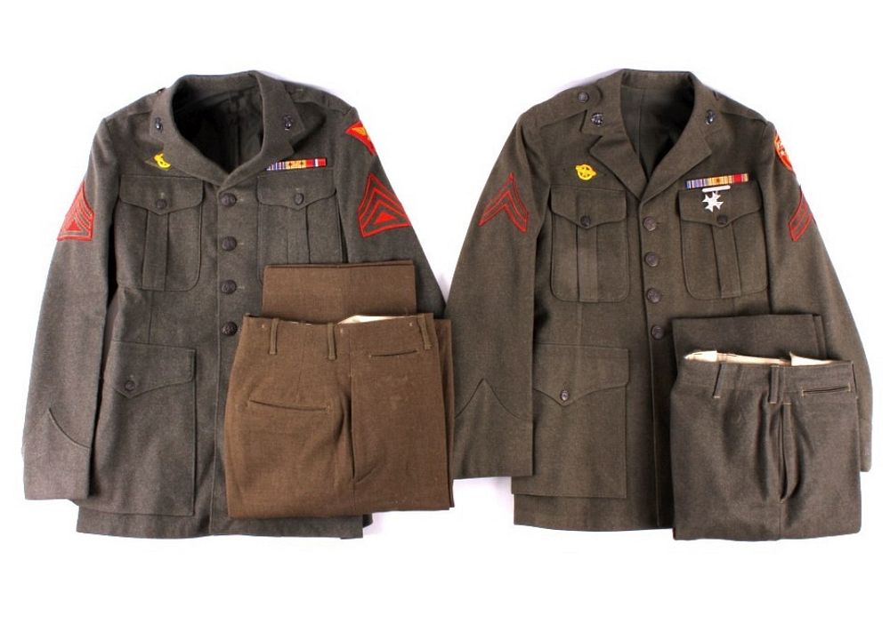 Appraisal: U S Marine Class A -Pocket Wool Uniforms In this