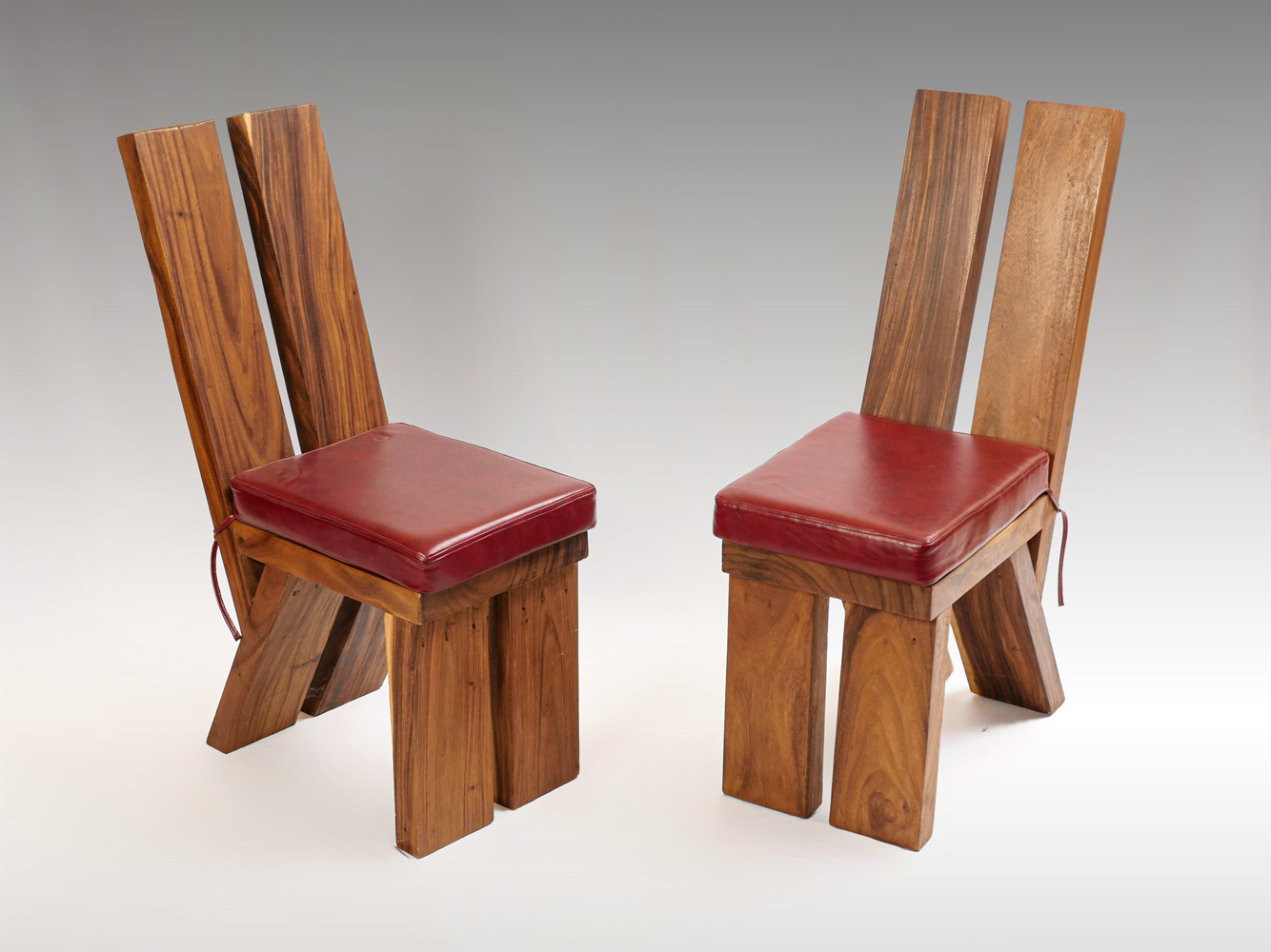 Appraisal: PAIR OF MODERN SLAB CHAIRS - Modern side chairs of