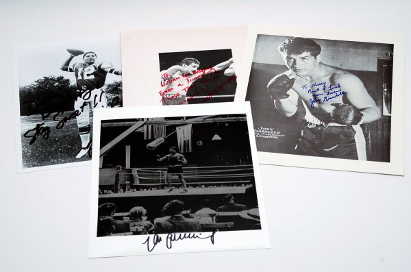 Appraisal: Lot of four signed sports related photographs Includes glossy x