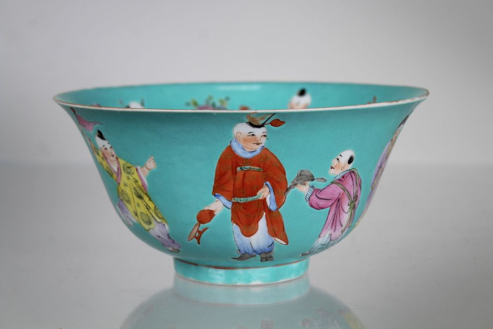 Appraisal: Chinese Enameled Porcelain Bowl Marked Chinese Enameled Porcelain Bowl Marked