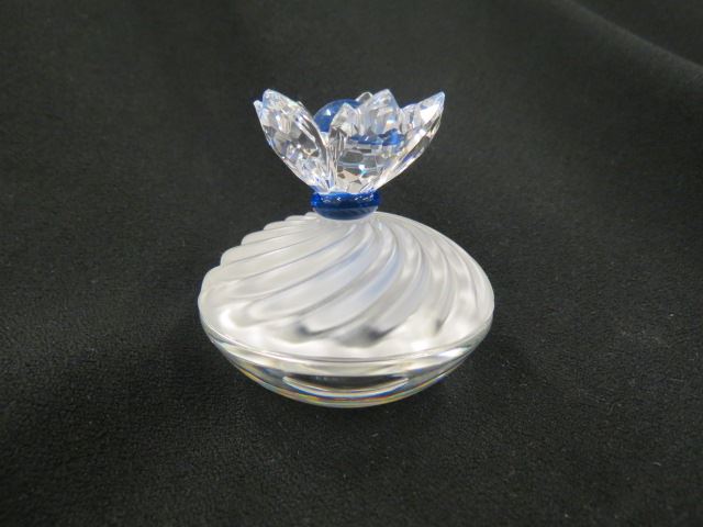 Appraisal: Swarovski Silver Crystal Dresser Box frosted base and flower center