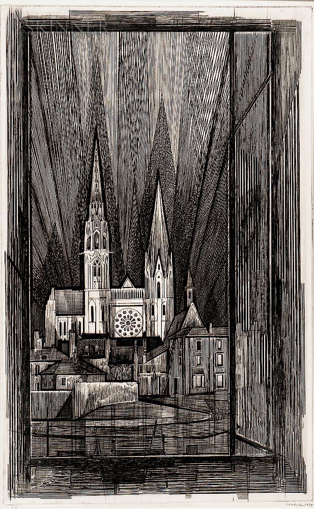 Appraisal: Armin Landeck American - Chartres Cathedral Armin Landeck American -